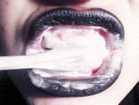 ericalapadat-janzen teeth goth mouth brush GIF
