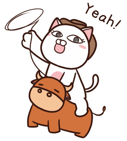 annmeowparty giphyupload cat yeah meow Sticker