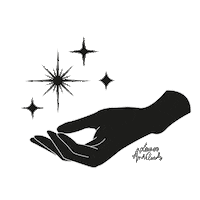 leavesandcloudsshop black stars hand noir Sticker