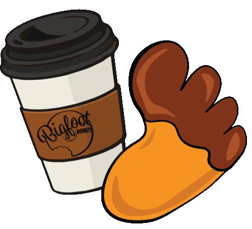 Coffee Donut Sticker by Bigfoot Donuts