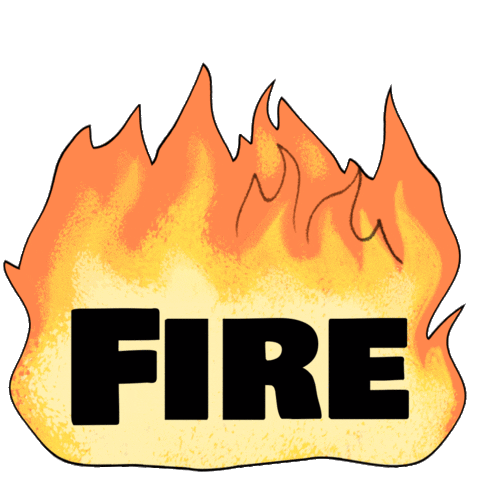 Fire Burn Sticker by Demic