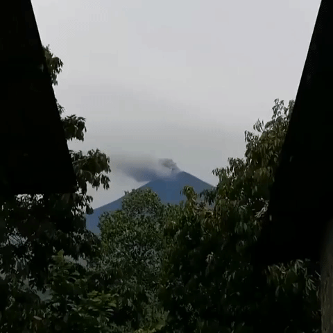 Steam Rises as Agung Volcano Erupts in Bali
