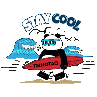 beerkorea travel sea panda surfing Sticker