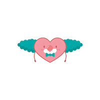 irreart clown bit payaso cupido Sticker