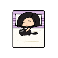 Sleepy Black Cat Sticker