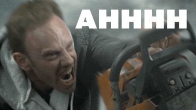 ian ziering chainsaw GIF by SYFY