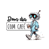 aduanstudio cafe bomdia robo aduanstudio Sticker