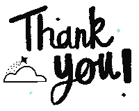 Shooting Star Thank You Sticker