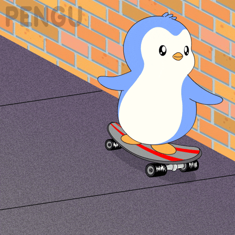 Skating On My Way GIF by Pudgy Penguins