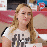 Butters Amelia Dimoldenberg GIF by Chicken Shop Date