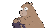 billthebear bear waiting nervous sol Sticker