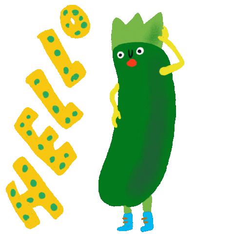 Vegetable Hello Sticker by curly_mads