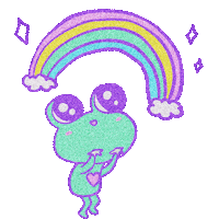 jellolin rainbow glitter pastel frog Sticker