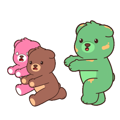 Teddy Bear Running Sticker by BEARISH