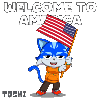 United States Hello Sticker by Toshithecat
