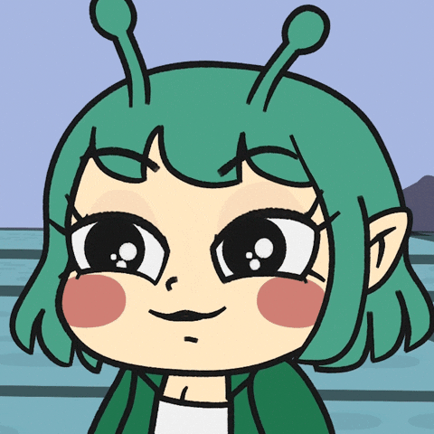 Staring Alien Girl GIF