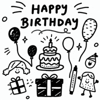 llwuStudio01 celebration birthday cake confetti GIF