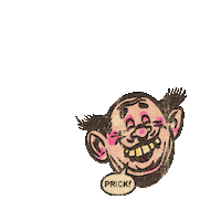 Weird Face Shrunken Head Sticker