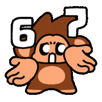 6 7 Monkey Sticker