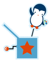 Jack In The Box Penguin Sticker by Adventist Health
