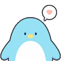 yenyendesign love heart kawaii blue Sticker