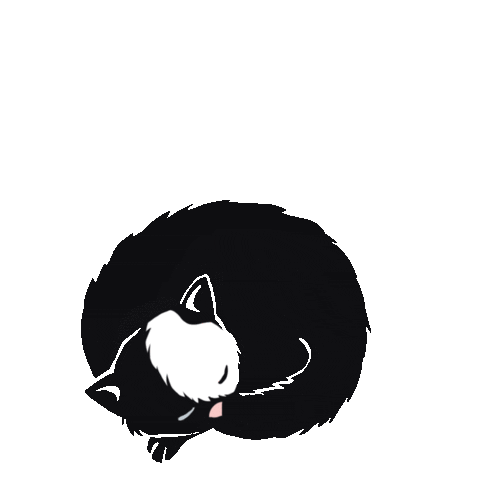 Tired Black Cat Sticker by gobasil