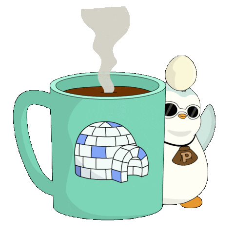 Good Morning Coffee Sticker by Pudgy Penguins