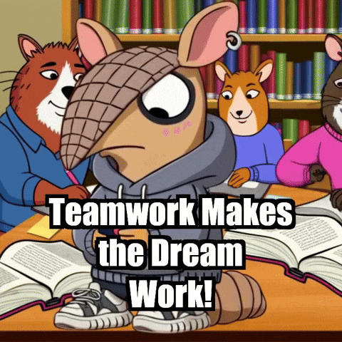 Teamwork Makes The Dream Work Group GIF by Chillo Dillo