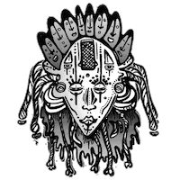GregoryHedrich trippy face drawing mask Sticker