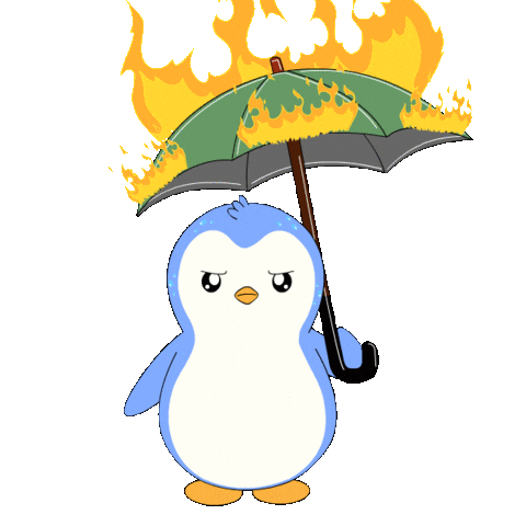 On Fire Burn Sticker by Pudgy Penguins
