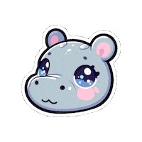 Crochet Hippo Sticker