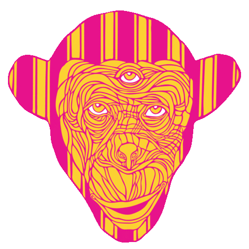 MeetDelic wink monkey invited delic Sticker