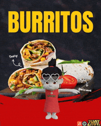 Burritos Burrito Wrap GIF by Zhotcita