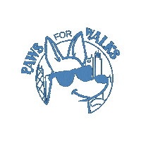 PawsForWalks dog blue dog walker pet sitter Sticker