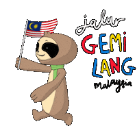 Sloth Merdeka Sticker