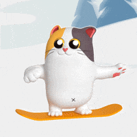 Cat Snowboarding GIF by Liberty Cats Emojis