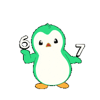 6 7 Penguin Sticker by Abster