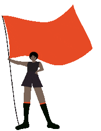 Flag Waving Sticker by Rosa-Luxemburg-Stiftung