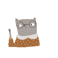 manard cat hello illustration confused Sticker