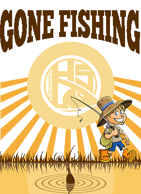 Gone Fishing Fish Sticker by Hotspot Design