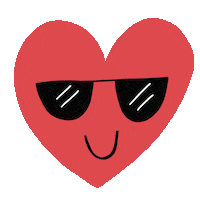 maxjuliab love heart cool sunglasses Sticker