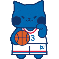March Madness Cat Sticker by University of Kansas