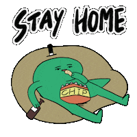 Frog Stay Home Sticker by Incrediville
