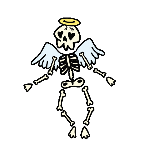 mogl sad angel skull sorry Sticker