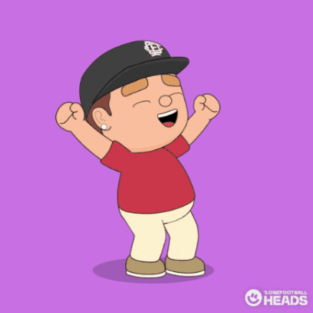OneFootballHeads giphygifmaker celebration excited happy dance GIF