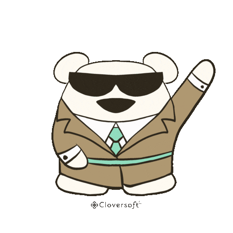 Polar Bear Hello Sticker by Cloversoft