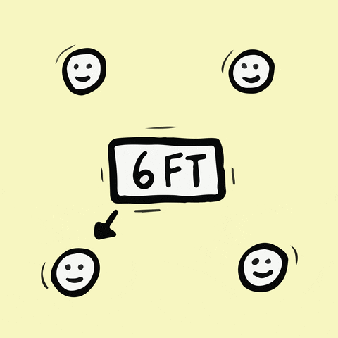 duck_muscle social distancing personal space 6 feet GIF