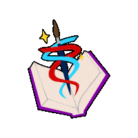 PandaKongArt sticker sparkle book paintbrush Sticker