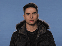 Celebrity gif. Reykon looks at us with a super confused and frustrated expression on his face. He shrugs and then shakes his head, huffing a breath of air out. 