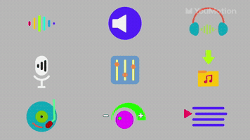 Animated Music and Audio Icons Pack